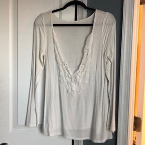 Crochet open back shirt